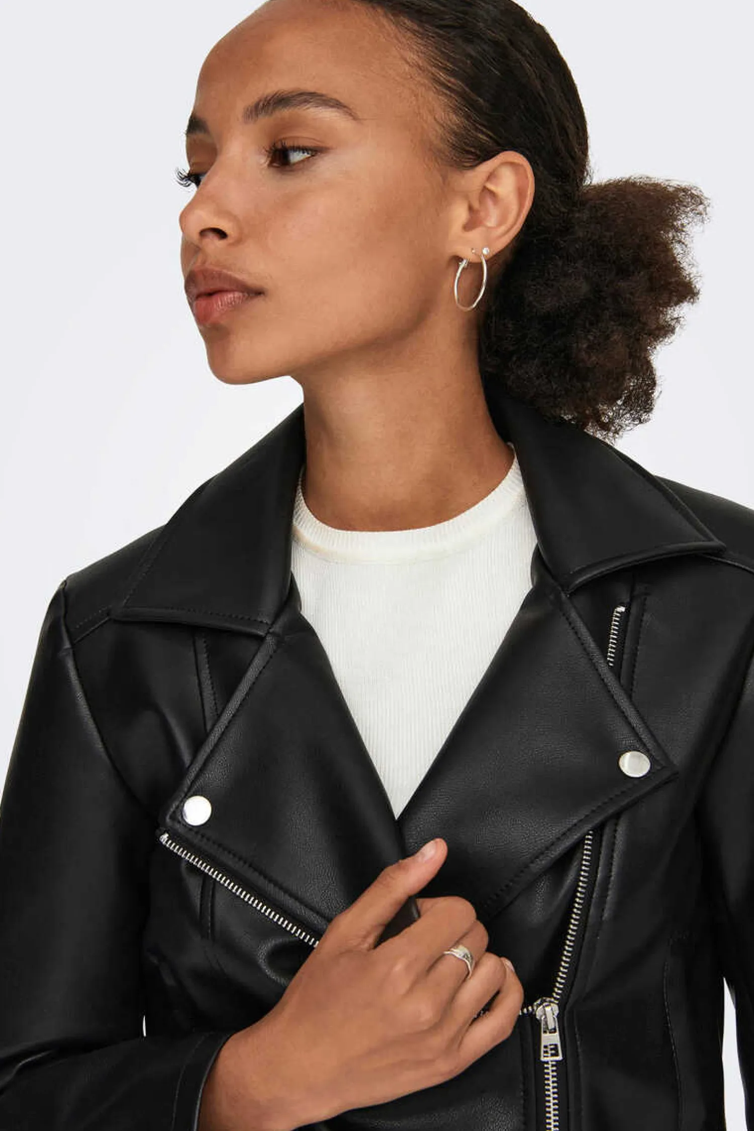 JDY Blusoes E Casacos-Blusao Biker Efeito Pele