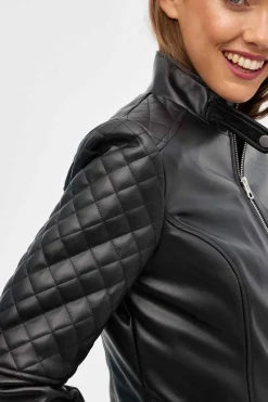 Inside Blusoes E Casacos-Blusao Biker Efeito Pele