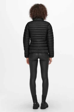 Only Blusoes E Casacos-Blusao De Plumas Acolchoado De Manga Comprida