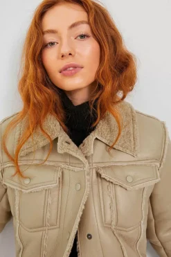 Jack & Jones Blusoes E Casacos-Blusao De Polipele Com Borrego