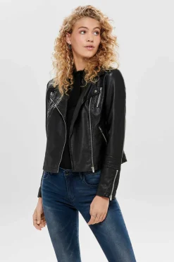 Only Blusoes E Casacos-Blusao De Polipele Estilo Biker