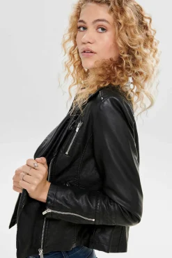 Only Blusoes E Casacos-Blusao De Polipele Estilo Biker