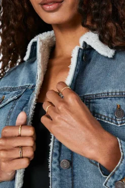 Noisy May Blusoes E Casacos-Blusao Denim Com La