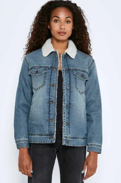 Noisy May Blusoes E Casacos-Blusao Denim Com La