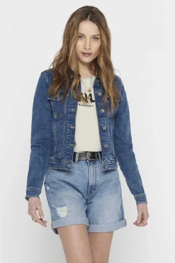 Only Blusoes E Casacos-Blusao Jeans Em Azul