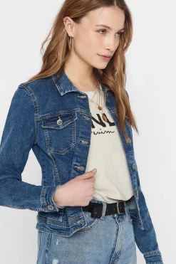 Only Blusoes E Casacos-Blusao Jeans Em Azul