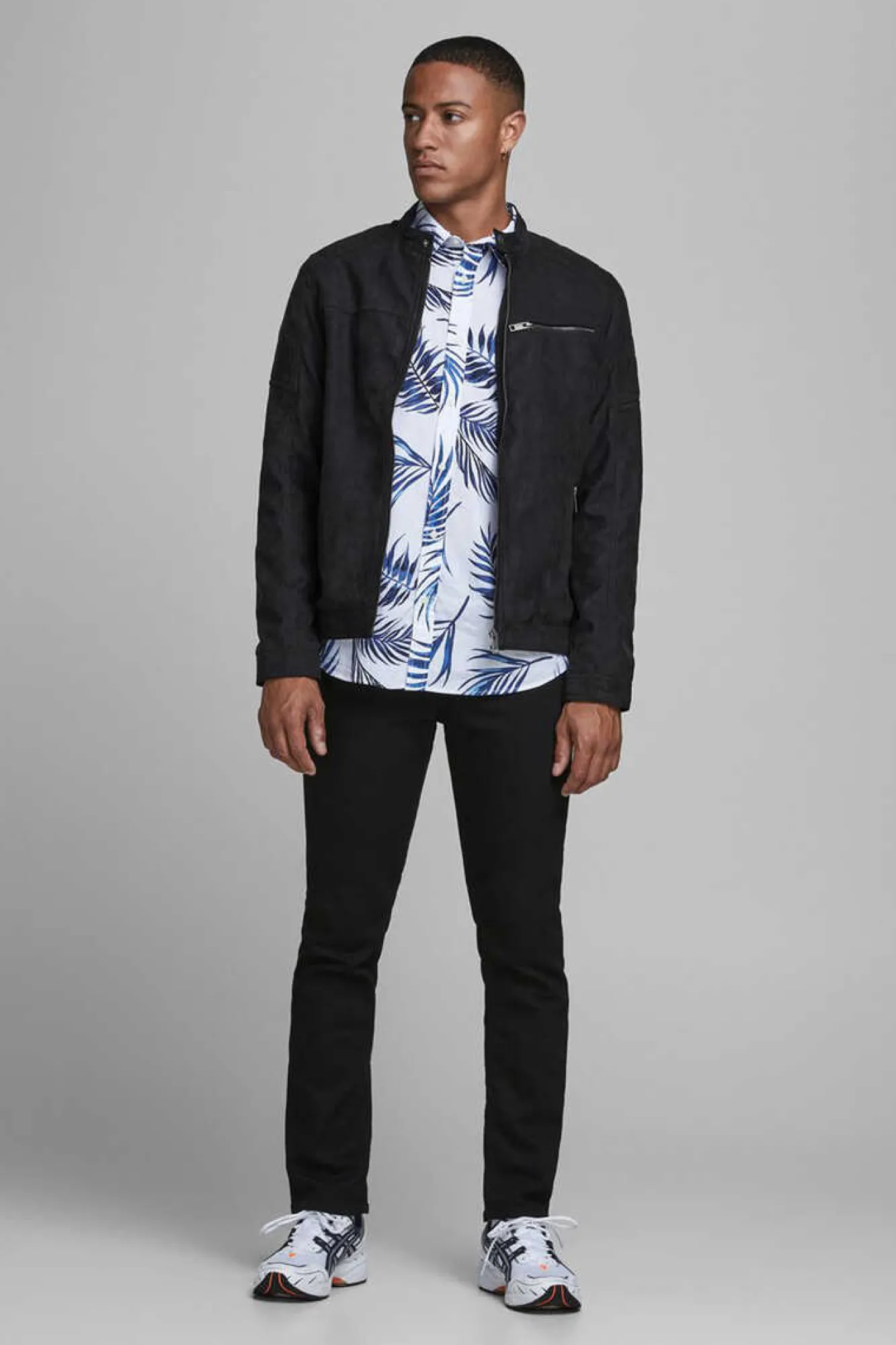 Jack & Jones Blusao Motard Efeito Couro Preto Best