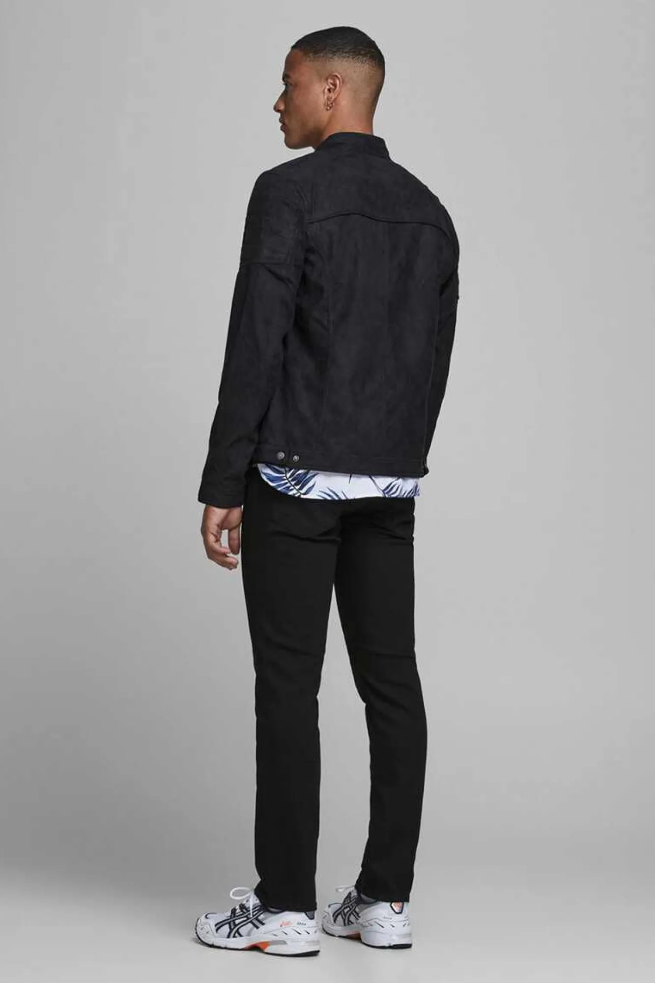 Jack & Jones Blusao Motard Efeito Couro Preto Best