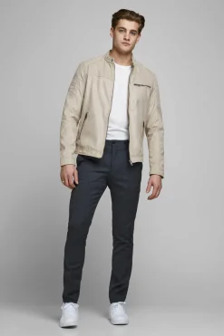 Jack & Jones Blusao Motard Efeito Couro Banana New
