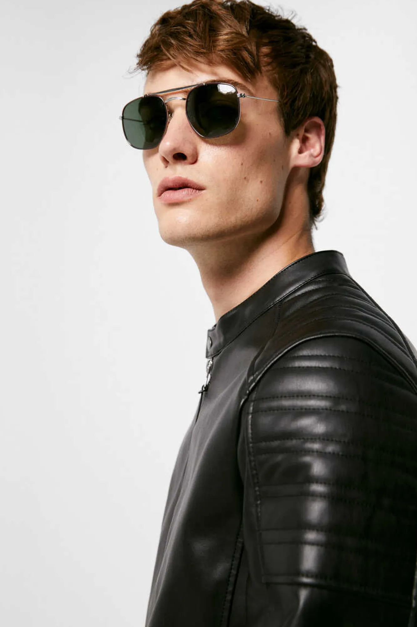 Springfield Blusao Motard Efeito Pele Capuz Preto Hot