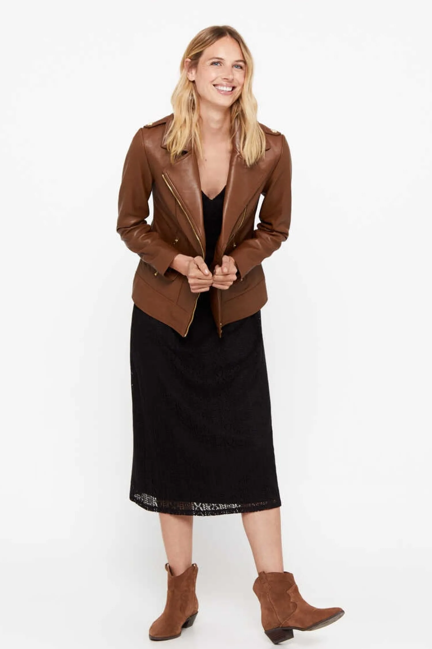 Cortefiel Blusoes E Casacos-Blusao Pele Biker