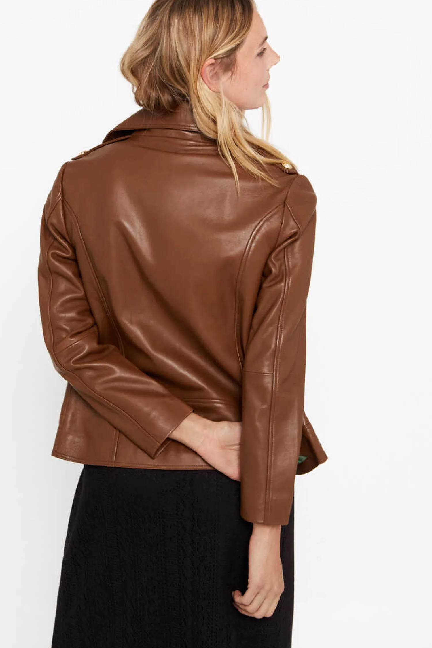 Cortefiel Blusoes E Casacos-Blusao Pele Biker