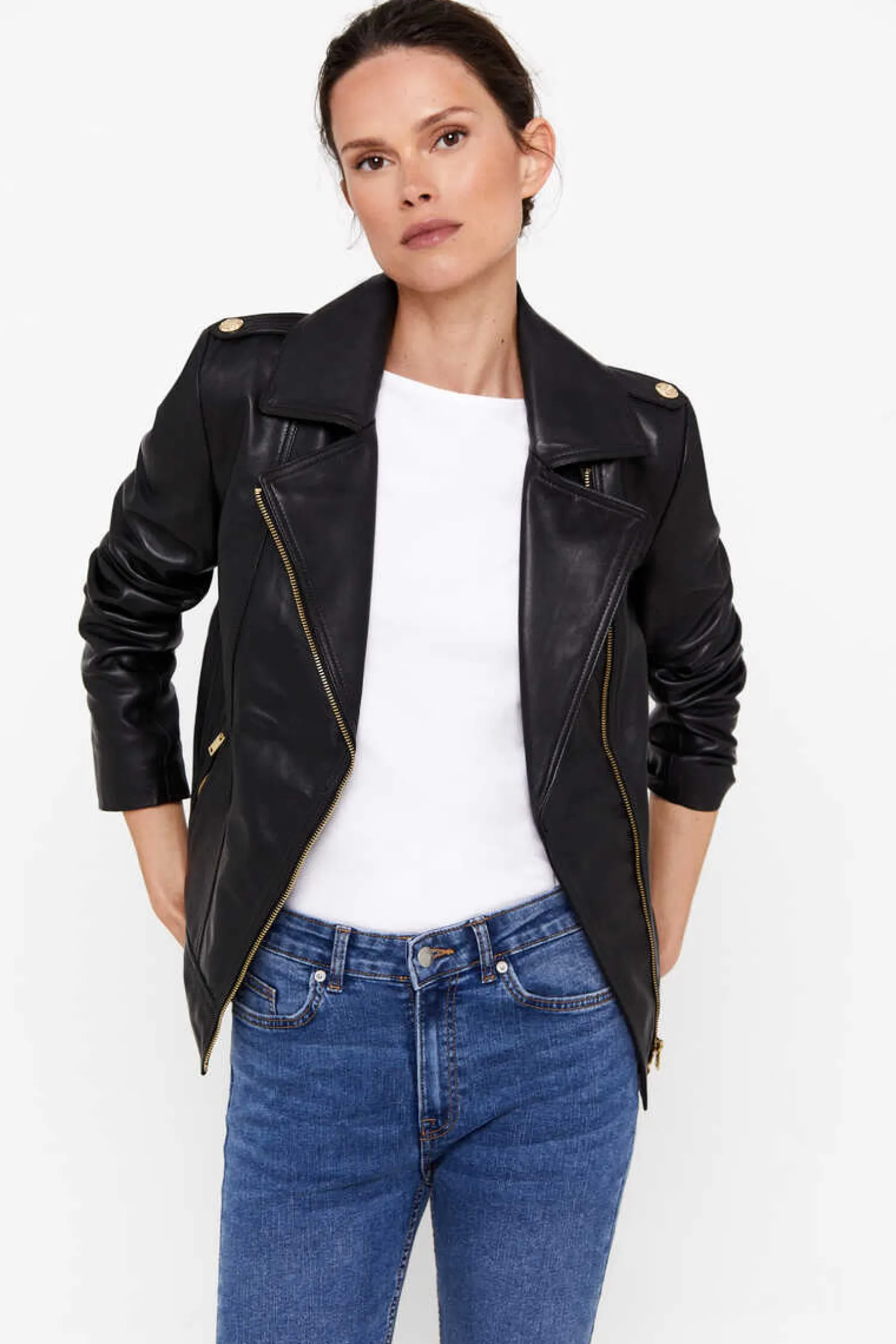 Cortefiel Blusoes E Casacos-Blusao Pele Biker