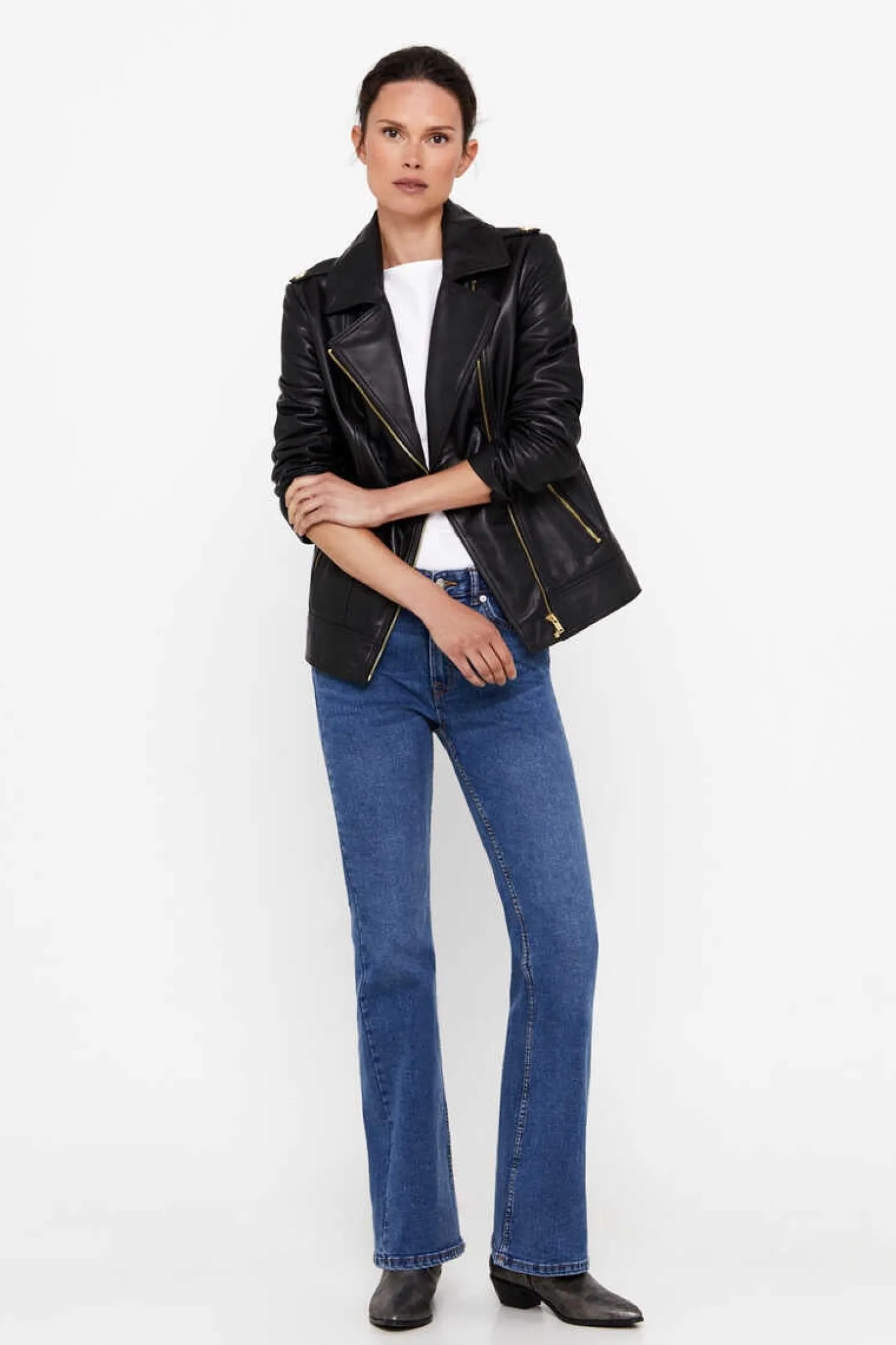 Cortefiel Blusoes E Casacos-Blusao Pele Biker