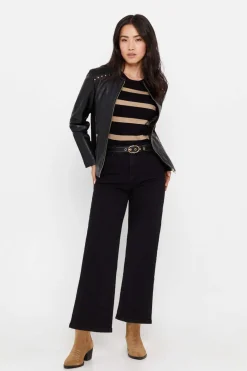 Cortefiel Blusoes E Casacos-Blusao Pele Combinado Malha