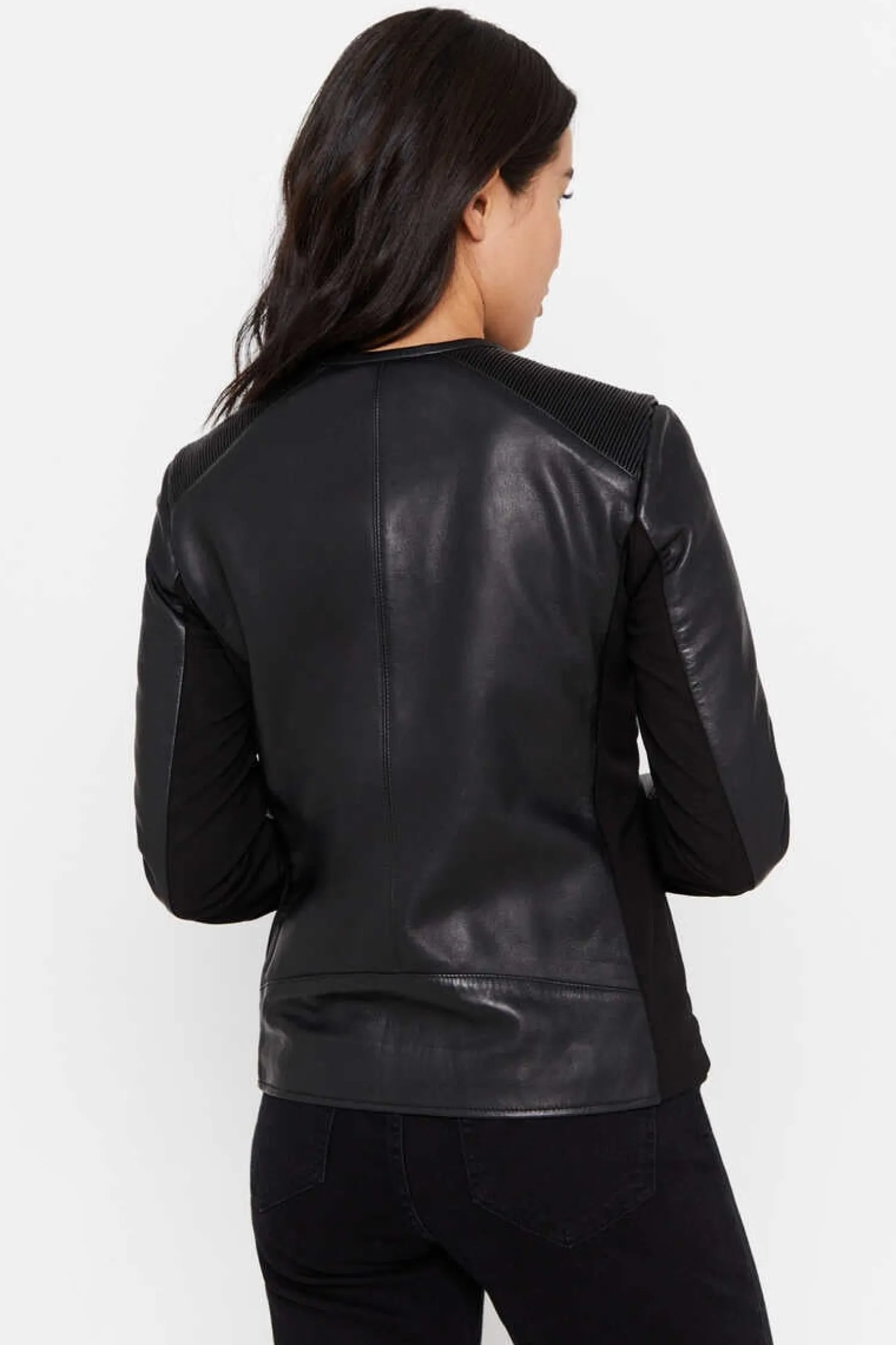 Cortefiel Blusoes E Casacos-Blusao Pele Combinado Malha