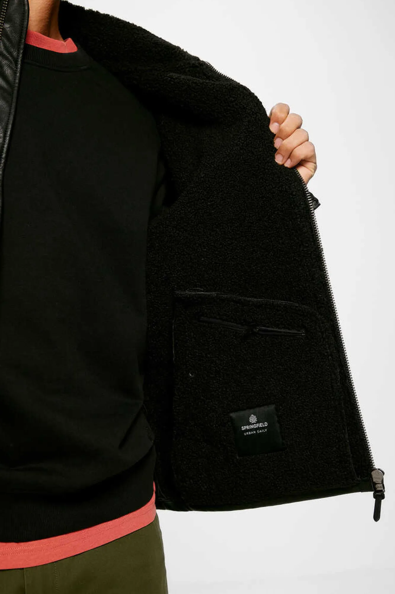 Springfield Blusao Perfeito Dupla Face Preto Discount