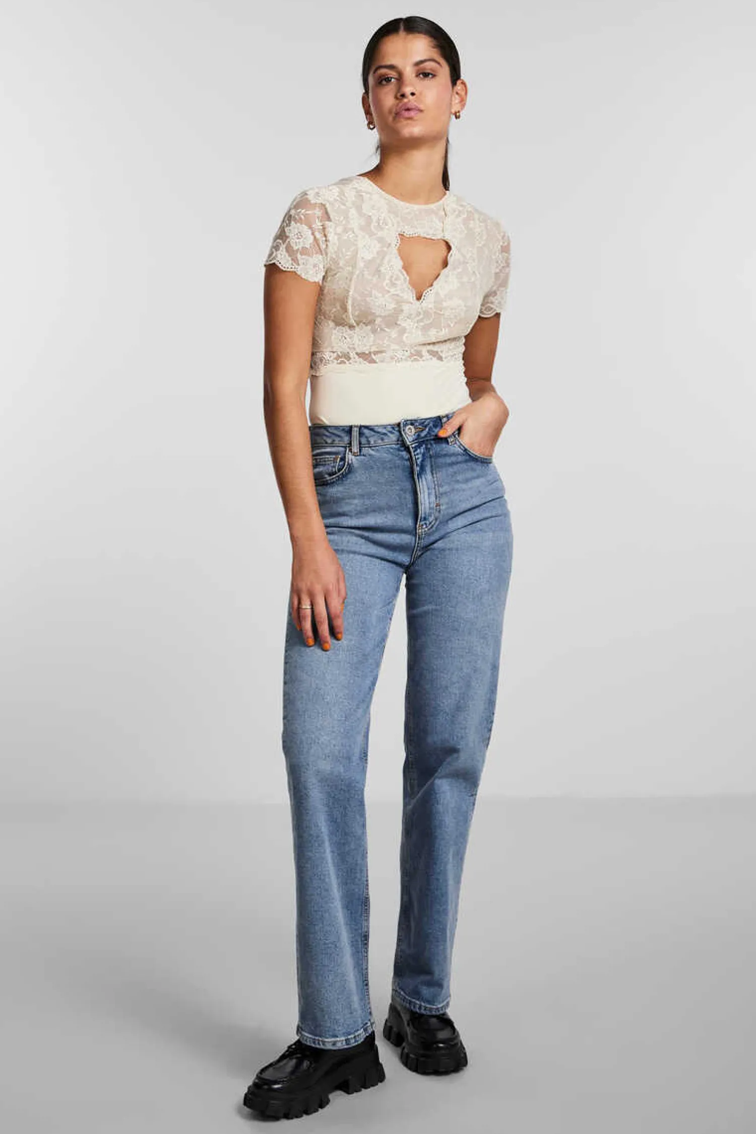 Pieces Maio-Body Lingerie De Manga Curta