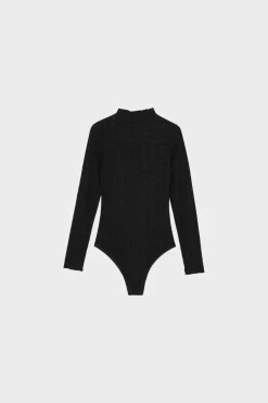 Inside Maio-Body Manga Comprida Tecido Rendilhado