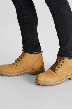 Jack & Jones Bota Montanhista De Nobuck Com Cordoes Banana Outlet