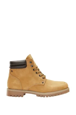 Jack & Jones Bota Montanhista De Nobuck Com Cordoes Banana Outlet