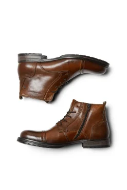 Jack & Jones Bota Pele Sola Track Castanho Hot