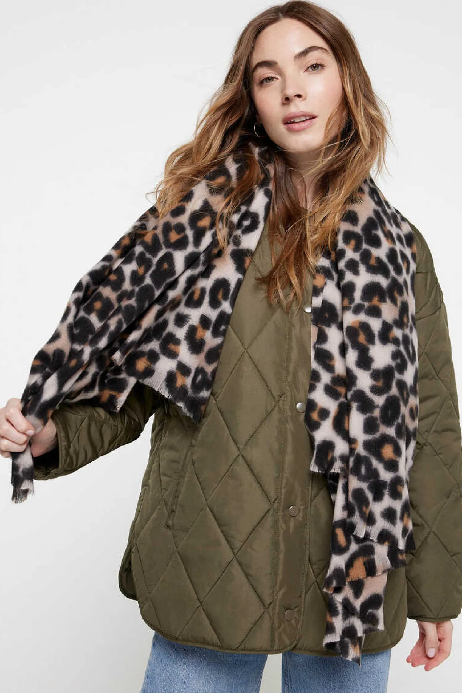 Pieces Cachecois-Cachecol Comprido Com Estampado Print