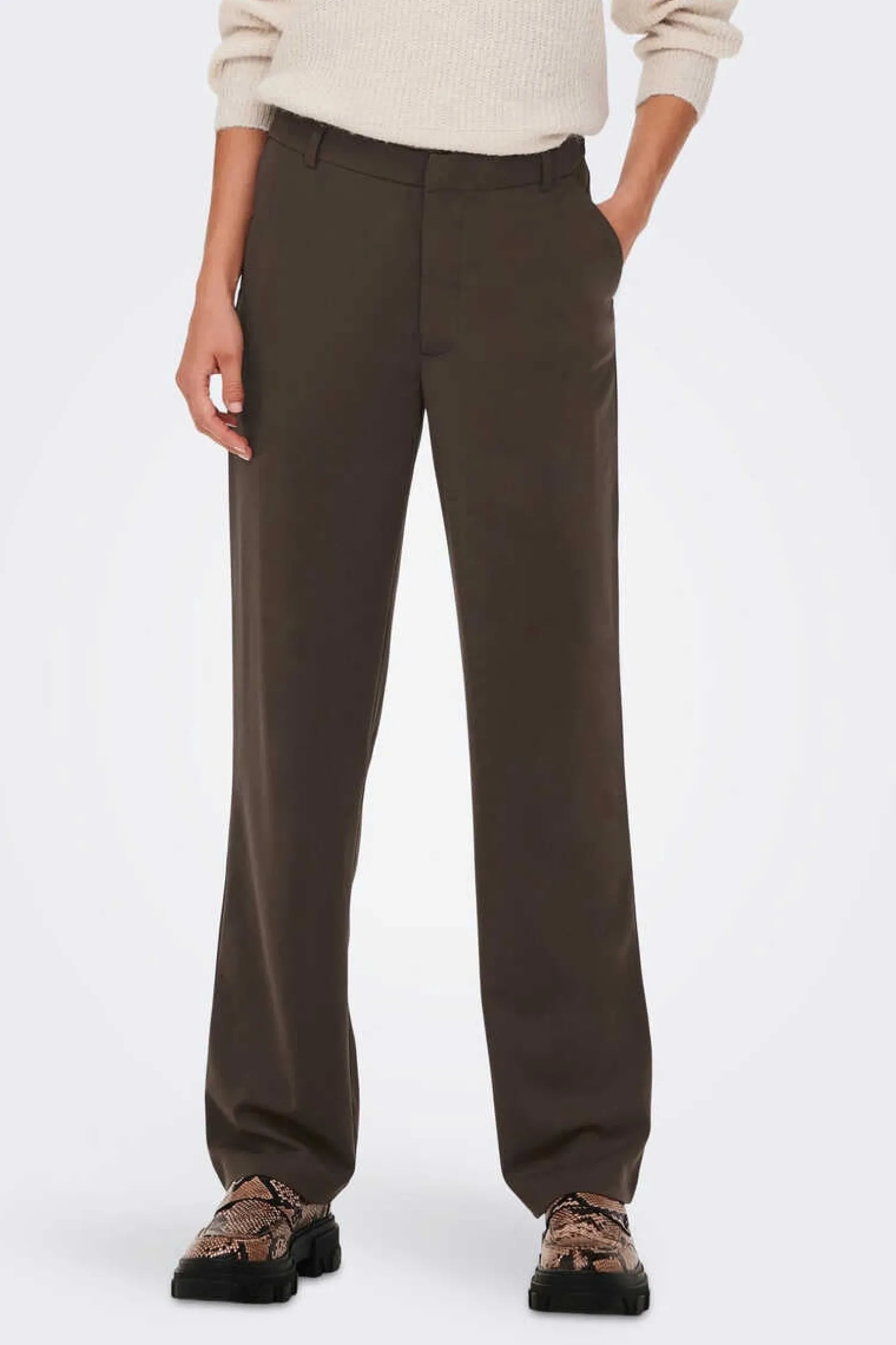 JDY Calcas-Calca Corte Reto De Cintura Media