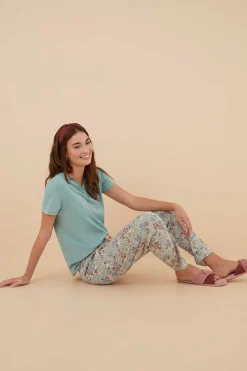 Women'secret Pijamas-Calcas 100% Algodao Com Estampado De Flores De Moniquilla