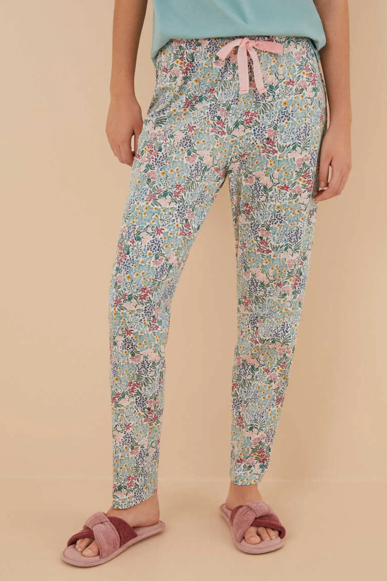 Women'secret Pijamas-Calcas 100% Algodao Com Estampado De Flores De Moniquilla