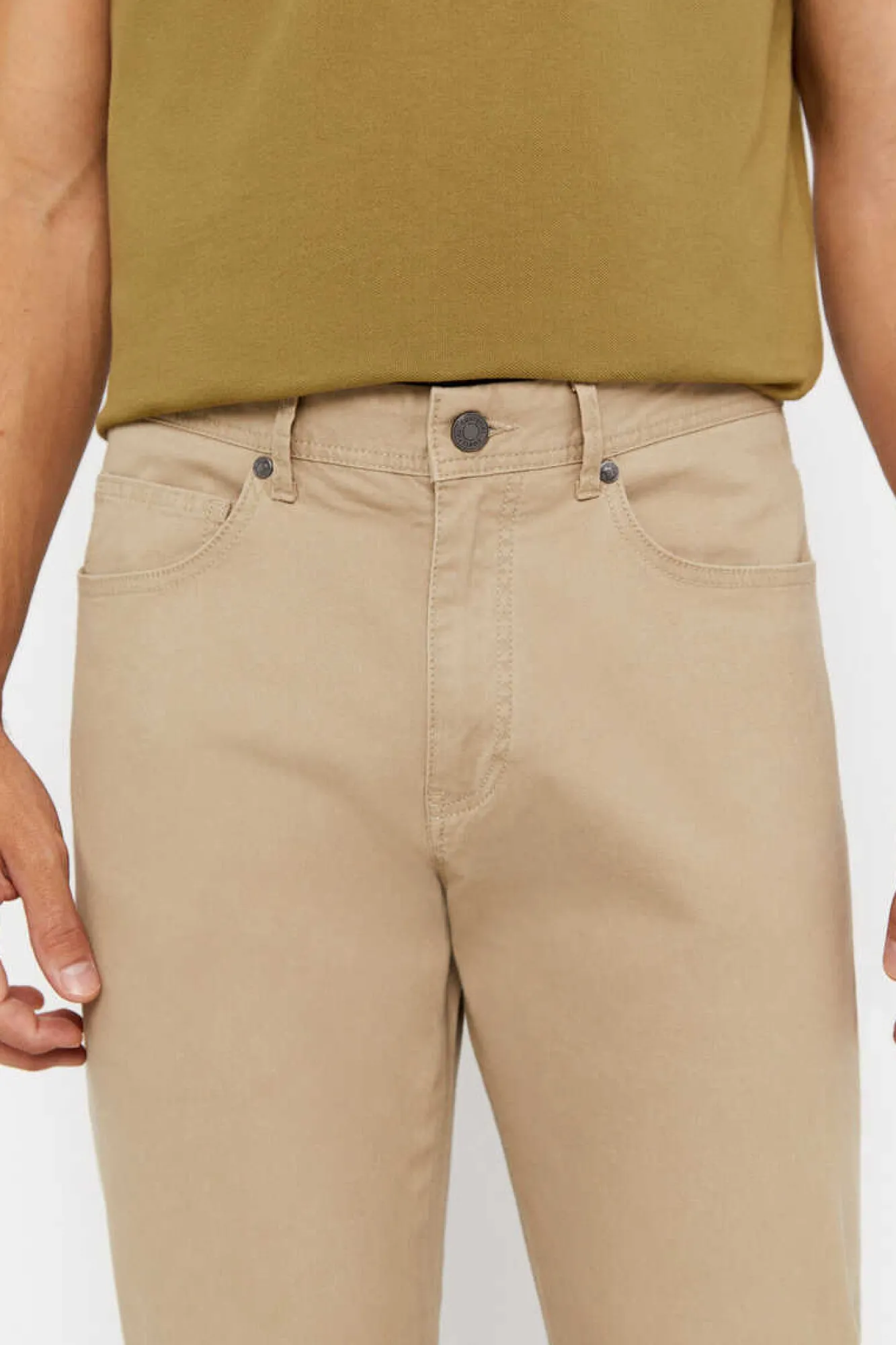 Cortefiel Calcas 5 Bolsos Corte Ajustado Tostado Best