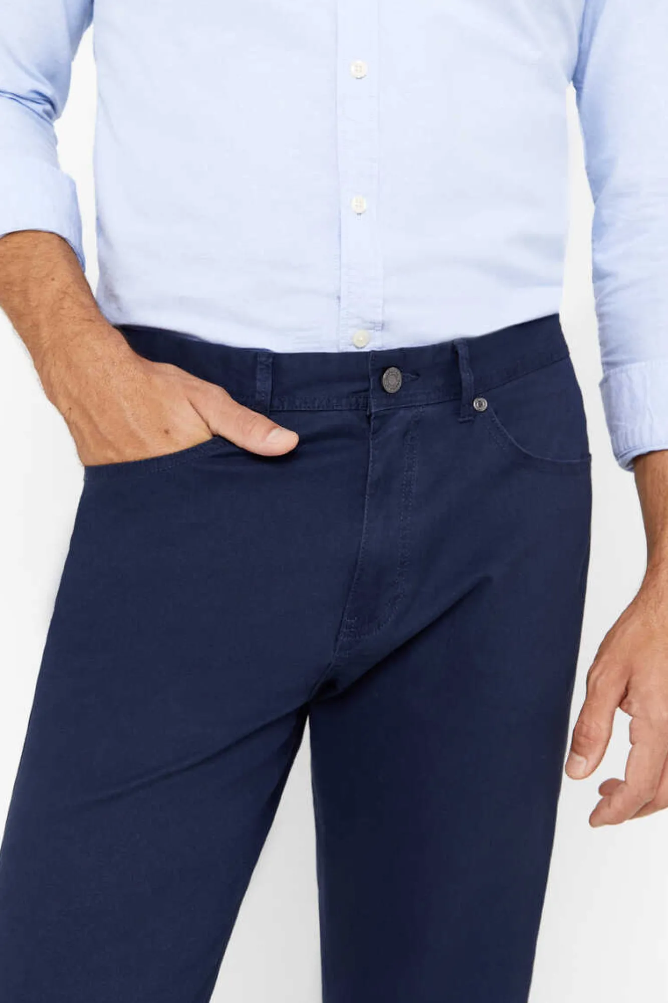 Cortefiel Calcas 5 Bolsos Corte Ajustado Azul New