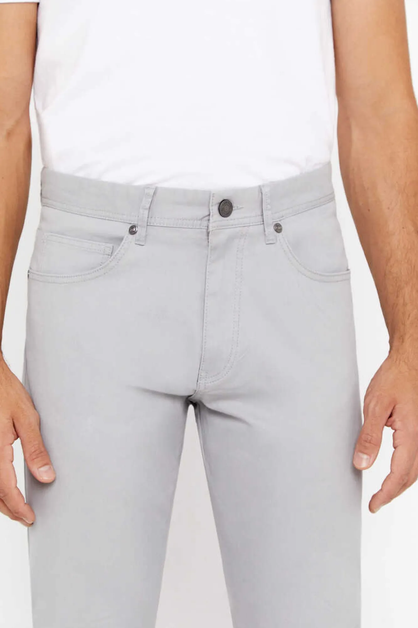 Cortefiel Calcas 5 Bolsos Corte Ajustado Cinzento Outlet