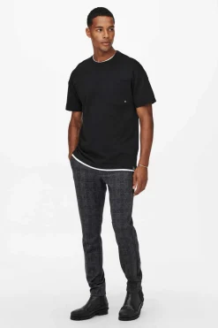 Only & Sons Calcas 5 Bolsos Tapered Preto Clearance