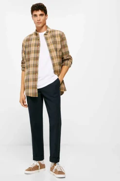 Springfield Calcas Chino Com Estrutura Bicolor Invernal Azul New