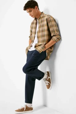 Springfield Calcas Chino Com Estrutura Bicolor Invernal Azul New