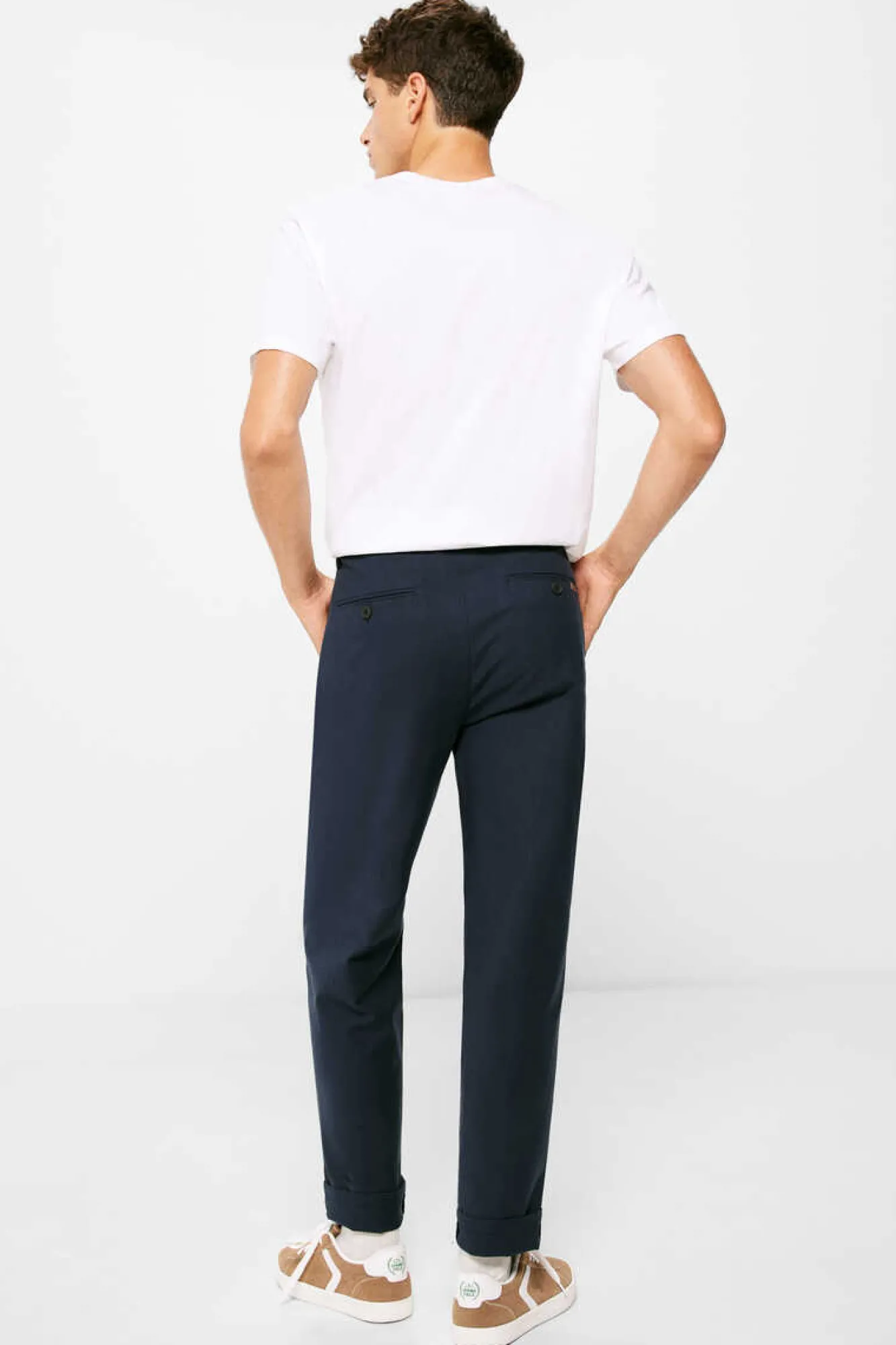 Springfield Calcas Chino Com Estrutura Bicolor Invernal Azul New