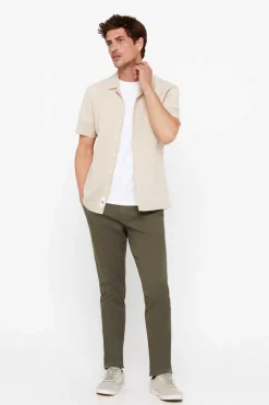 Cortefiel Calcas Chino Leves Corte Slim Verde Outlet