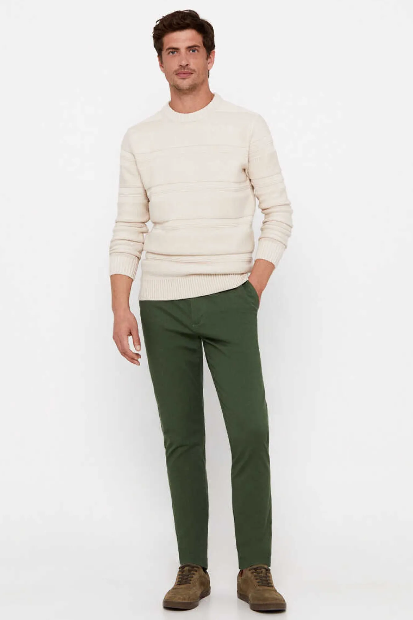 Cortefiel Calcas Chino Leves Corte Slim Verde Clearance