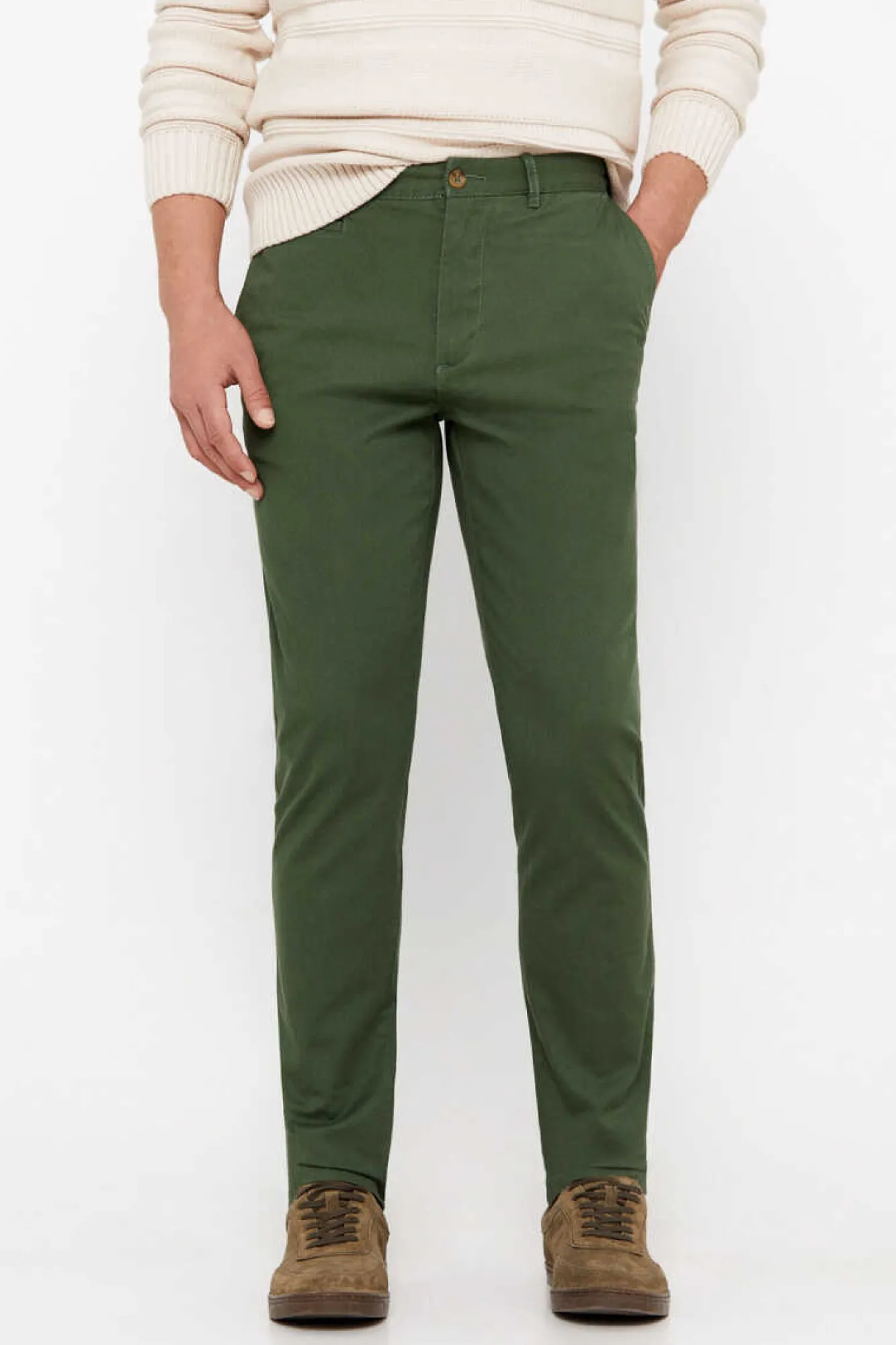 Cortefiel Calcas Chino Leves Corte Slim Verde Clearance