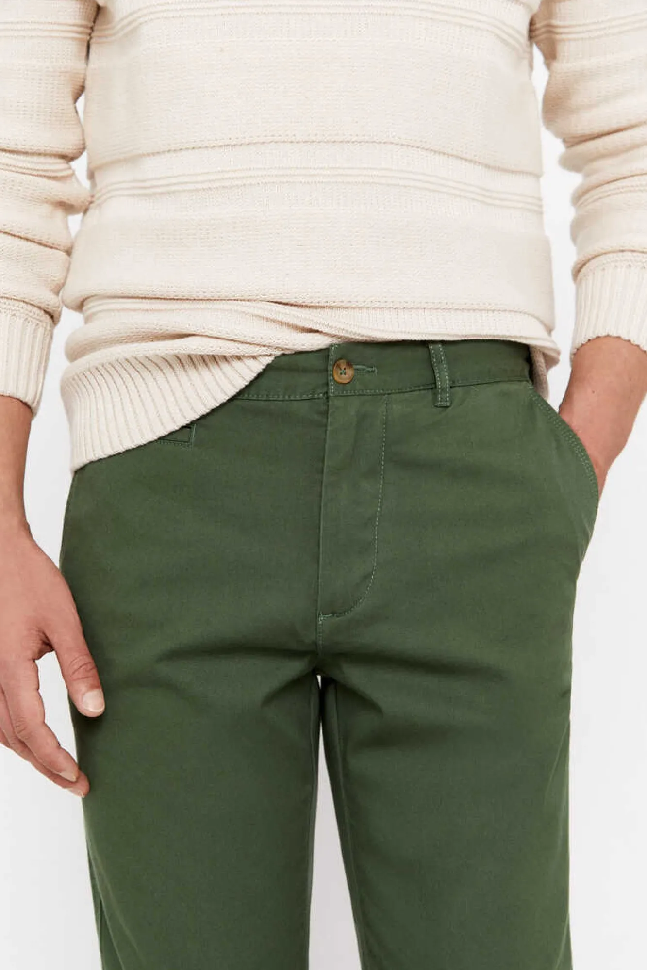Cortefiel Calcas Chino Leves Corte Slim Verde Clearance