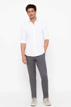 Cortefiel Calcas Chino Leves Corte Slim Cinzento New