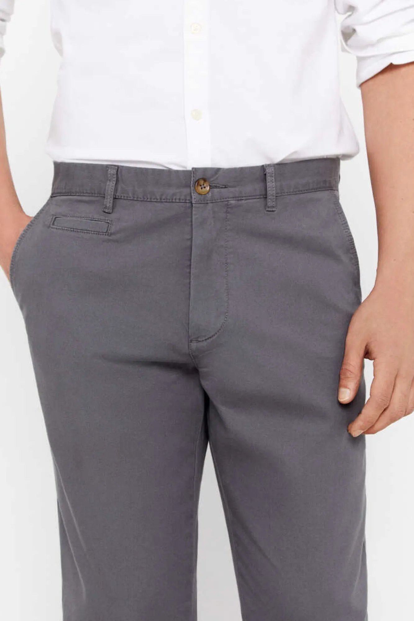 Cortefiel Calcas Chino Leves Corte Slim Cinzento New