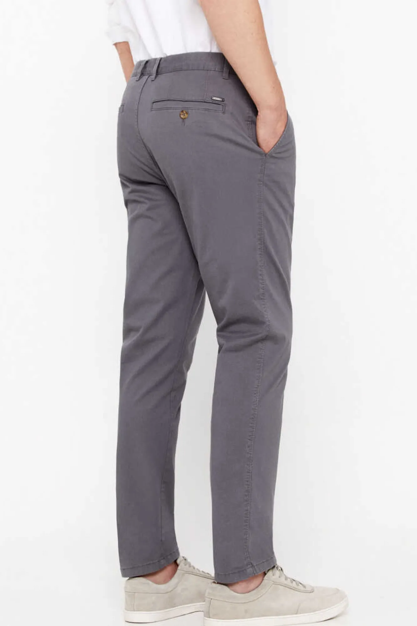 Cortefiel Calcas Chino Leves Corte Slim Cinzento New
