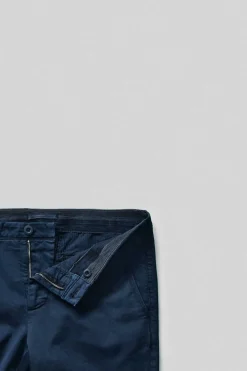 Ooto Calcas Chino Slim Cintura Elastica Azul