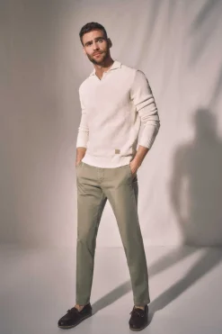 Ooto Calcas Chino Slim Cintura Elastica Verde Clearance