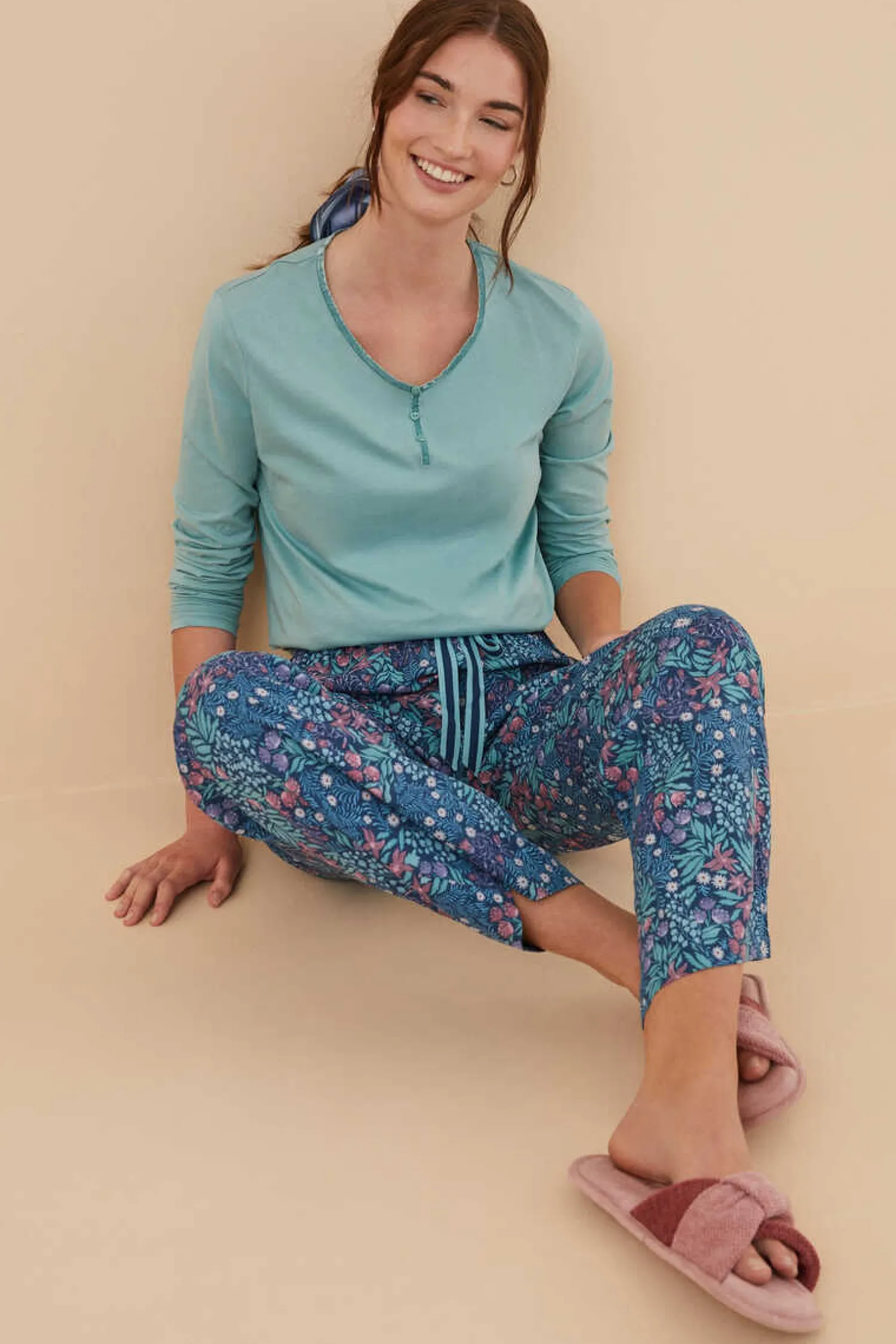 Women'secret Pijamas-Calcas Com Estampado De Flores De Moniquilla Em
