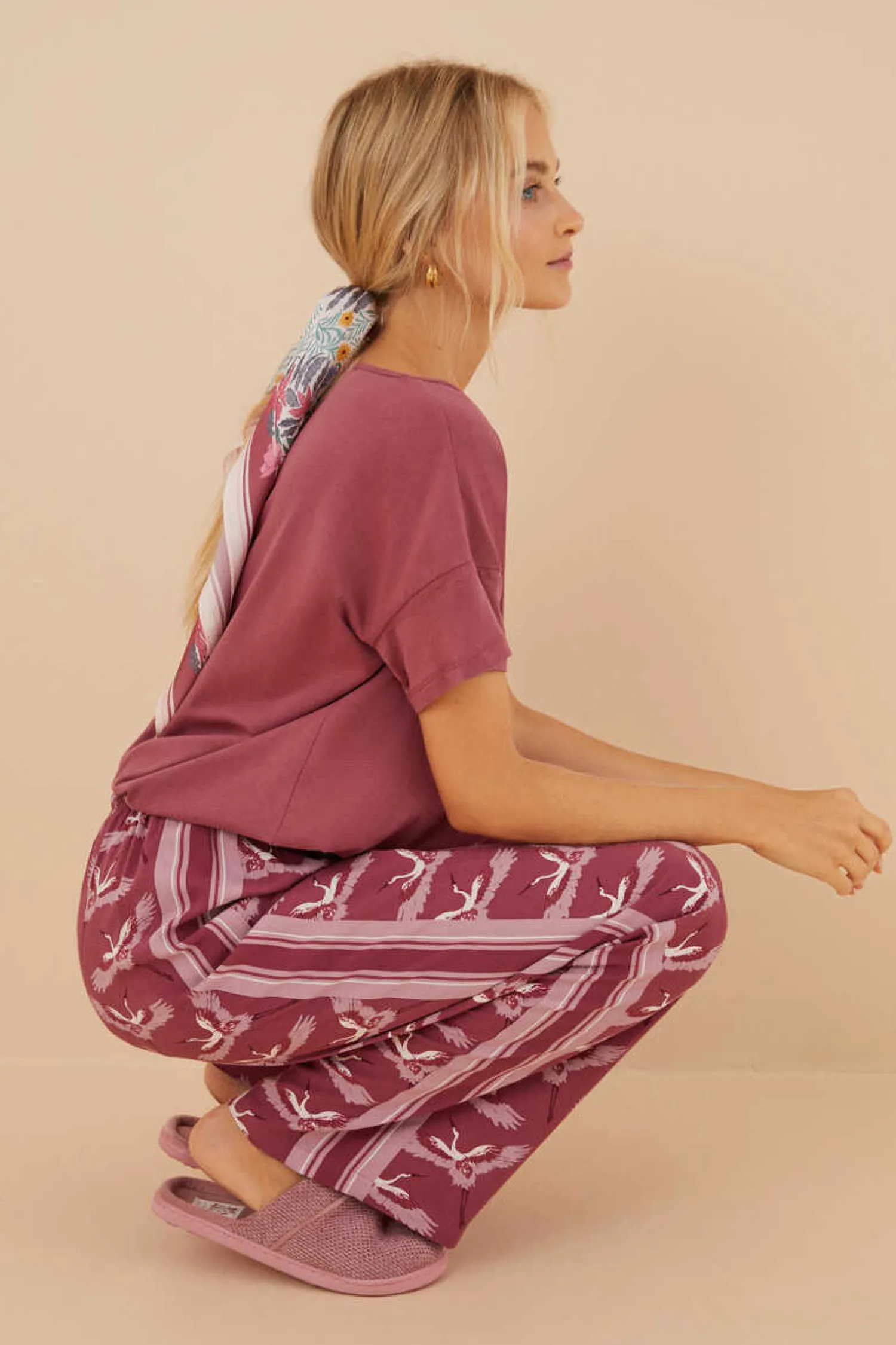 Women'secret Pijamas-Calcas Com Estampado De Garcas De Moniquilla