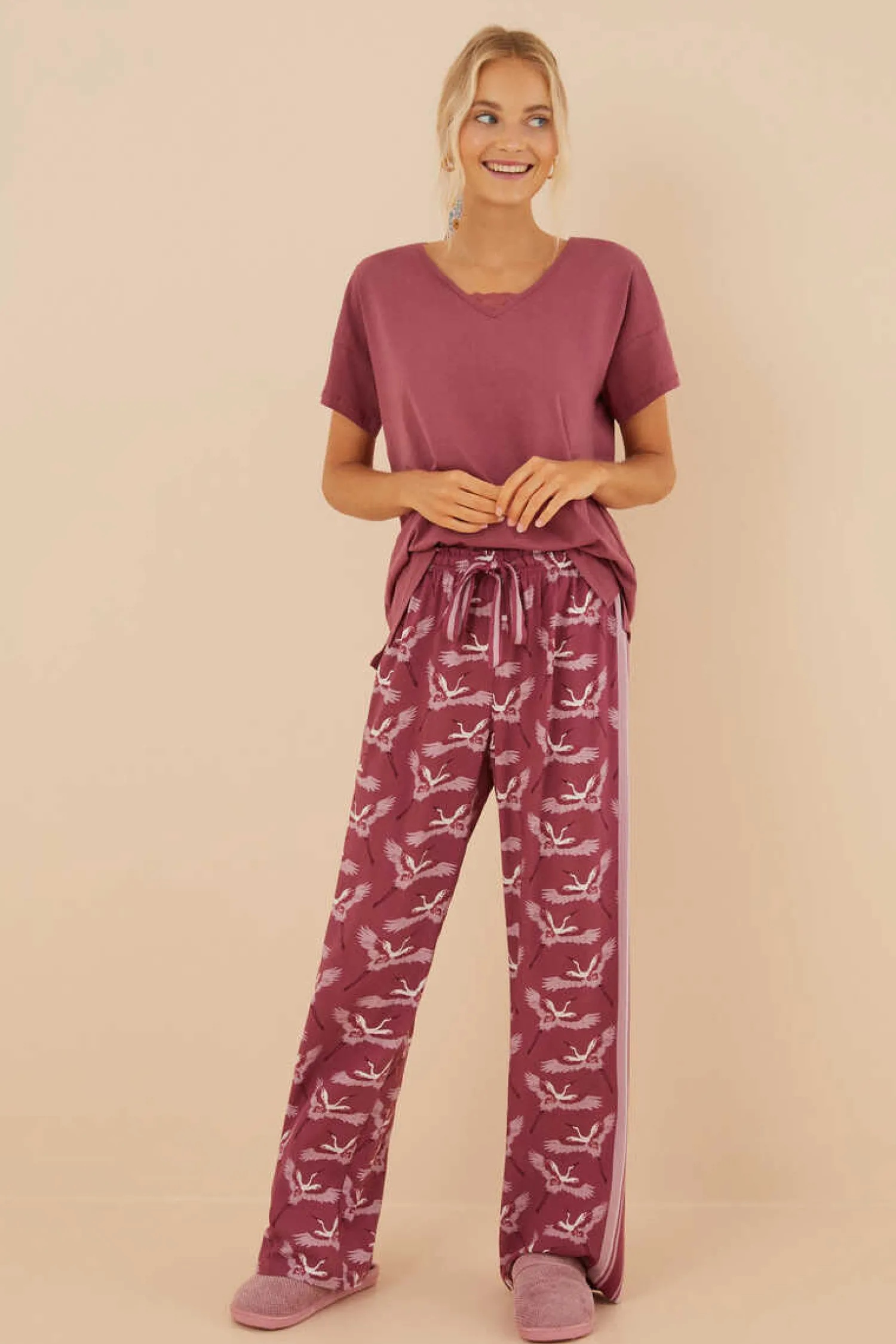 Women'secret Pijamas-Calcas Com Estampado De Garcas De Moniquilla