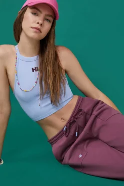 HI&BYE Calcas-Calcas Compridas Flare Felpa Bordeaux